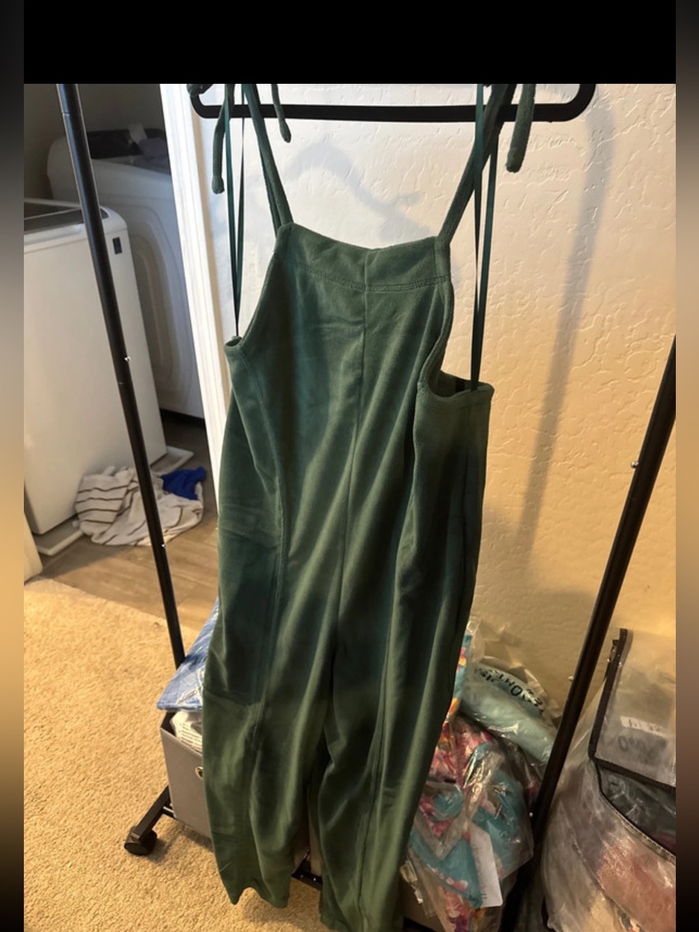 Green Tie-Strap Wide Leg Jumpsuit by New In